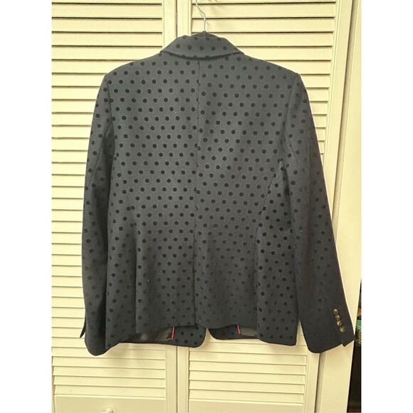 BODEN Mirabelle Blazer Navy Blue Polka Dot Black Jacket, Sz 10R, MSRP $198 - Picture 6 of 9
